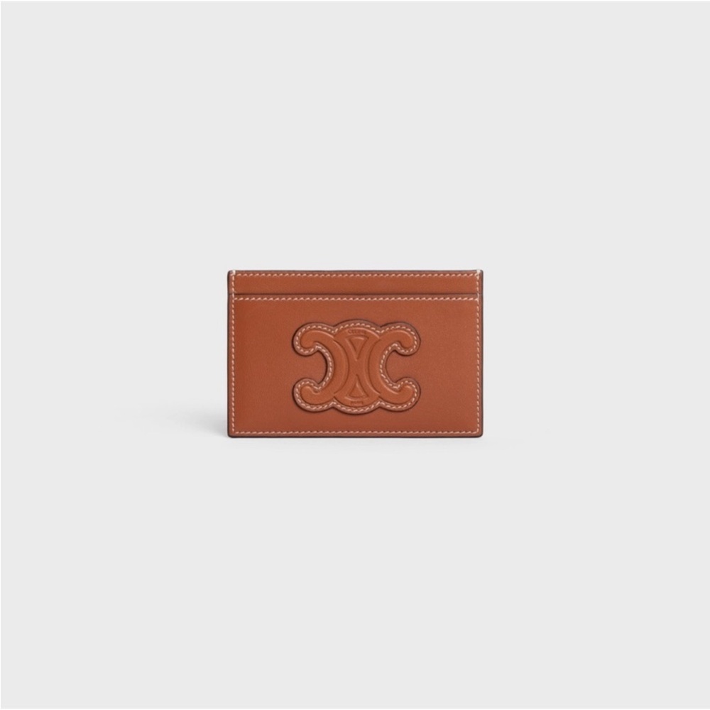 Celine Triomphe card holder in smooth lambskin